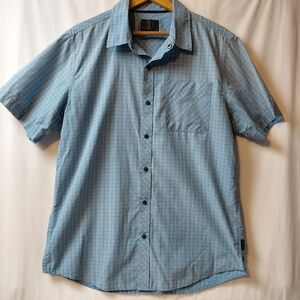 Magpul Snap Button Short Sleeve Shirt Men's Size Large Blue Plaid